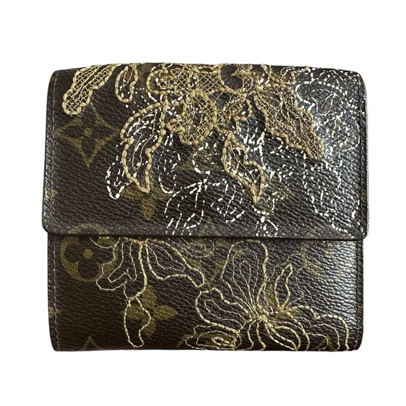Louis Vuitton Dentelle Ludlow Lace Embroidered Monogram Leather Elise Wallet - Picture 5 of 15